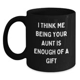 Funny Gift for Aunt from You, Unique Black Coffee Mug for Aunt, Christmas Morning - Main